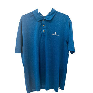 Pebble Beach Polo Shirt Mens XL Blue Heather DRY-LUXE Performance Golf Links